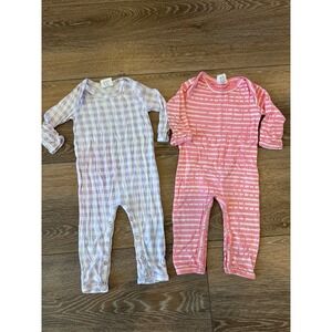 SpearmintLOVE rompers lavender gingham pink‎ stripe 6-12 mos